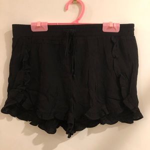 Black Ruffle Shorts
